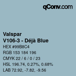 Color code: Valspar - V106-3 - Déjà Blue | qconv.com