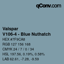 カラーコード: Valspar - V106-4 - Blue Nuthatch | qconv.com