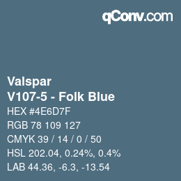 カラーコード: Valspar - V107-5 - Folk Blue | qconv.com