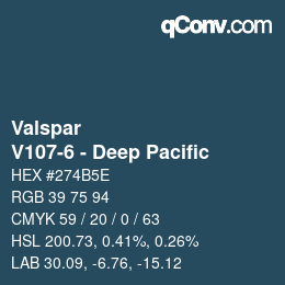 Color code: Valspar - V107-6 - Deep Pacific | qconv.com