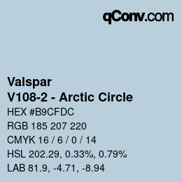 カラーコード: Valspar - V108-2 - Arctic Circle | qconv.com