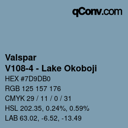 カラーコード: Valspar - V108-4 - Lake Okoboji | qconv.com