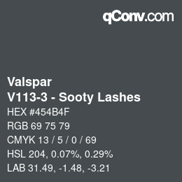 Color code: Valspar - V113-3 - Sooty Lashes | qconv.com