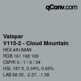 カラーコード: Valspar - V115-2 - Cloud Mountain | qconv.com