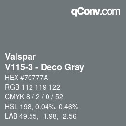 Farbcode: Valspar - V115-3 - Deco Gray | qconv.com
