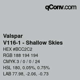 Color code: Valspar - V116-1 - Shallow Skies | qconv.com