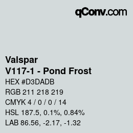 Color code: Valspar - V117-1 - Pond Frost | qconv.com