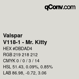 カラーコード: Valspar - V118-1 - Mr. Kitty | qconv.com