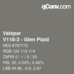 Color code: Valspar - V118-3 - Glen Plaid | qconv.com
