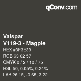カラーコード: Valspar - V119-3 - Magpie | qconv.com