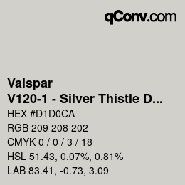 Code couleur: Valspar - V120-1 - Silver Thistle Down | qconv.com