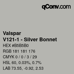 Color code: Valspar - V121-1 - Silver Bonnet | qconv.com
