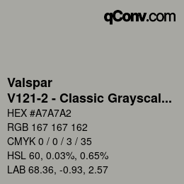 Código de color: Valspar - V121-2 - Classic Grayscale | qconv.com