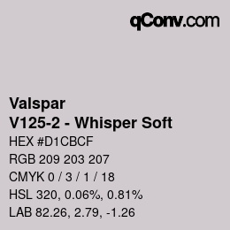 カラーコード: Valspar - V125-2 - Whisper Soft | qconv.com