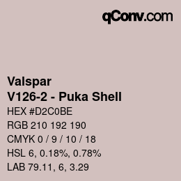Color code: Valspar - V126-2 - Puka Shell | qconv.com