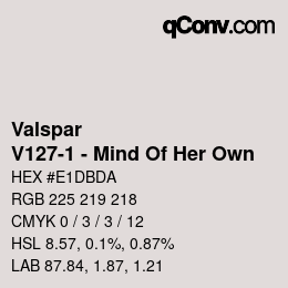 カラーコード: Valspar - V127-1 - Mind Of Her Own | qconv.com