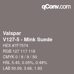 Color code: Valspar - V127-5 - Mink Suede | qconv.com