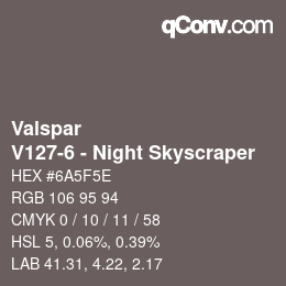 Color code: Valspar - V127-6 - Night Skyscraper | qconv.com