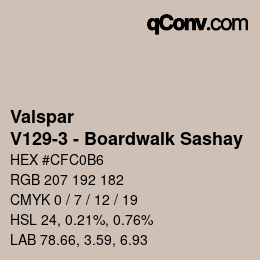 Color code: Valspar - V129-3 - Boardwalk Sashay | qconv.com