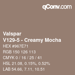 Color code: Valspar - V129-5 - Creamy Mocha | qconv.com