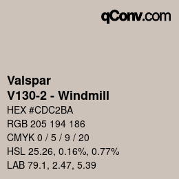 Color code: Valspar - V130-2 - Windmill | qconv.com