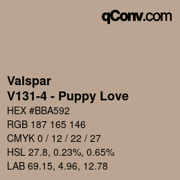 カラーコード: Valspar - V131-4 - Puppy Love | qconv.com