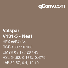 Color code: Valspar - V131-5 - Nest | qconv.com