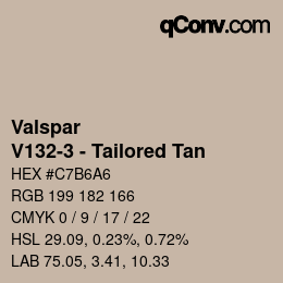 カラーコード: Valspar - V132-3 - Tailored Tan | qconv.com