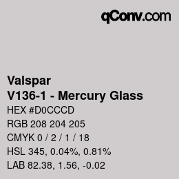 Color code: Valspar - V136-1 - Mercury Glass | qconv.com