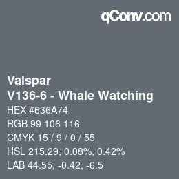 カラーコード: Valspar - V136-6 - Whale Watching | qconv.com