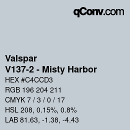 Color code: Valspar - V137-2 - Misty Harbor | qconv.com