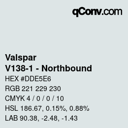 Color code: Valspar - V138-1 - Northbound | qconv.com