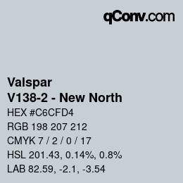 Color code: Valspar - V138-2 - New North | qconv.com