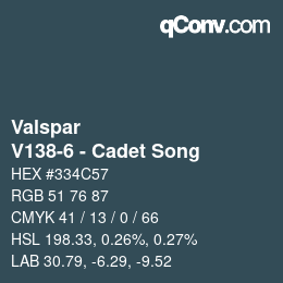 カラーコード: Valspar - V138-6 - Cadet Song | qconv.com