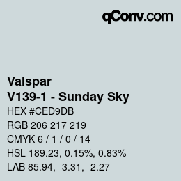 Color code: Valspar - V139-1 - Sunday Sky | qconv.com