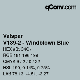 Color code: Valspar - V139-2 - Windblown Blue | qconv.com