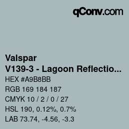 Color code: Valspar - V139-3 - Lagoon Reflection | qconv.com