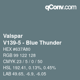 Color code: Valspar - V139-5 - Blue Thunder | qconv.com