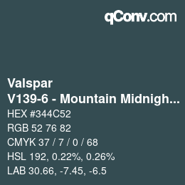 カラーコード: Valspar - V139-6 - Mountain Midnight | qconv.com