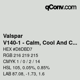 Código de color: Valspar - V140-1 - Calm, Cool And Collected | qconv.com