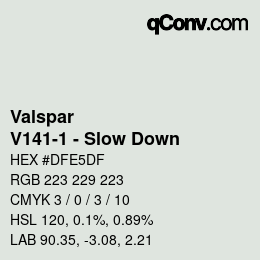Color code: Valspar - V141-1 - Slow Down | qconv.com