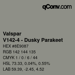 Color code: Valspar - V142-4 - Dusky Parakeet | qconv.com