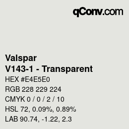 カラーコード: Valspar - V143-1 - Transparent | qconv.com