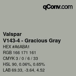 カラーコード: Valspar - V143-4 - Gracious Gray | qconv.com