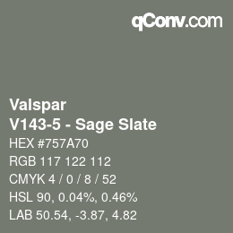 Color code: Valspar - V143-5 - Sage Slate | qconv.com