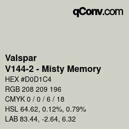 Color code: Valspar - V144-2 - Misty Memory | qconv.com