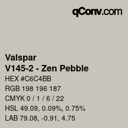 Color code: Valspar - V145-2 - Zen Pebble | qconv.com