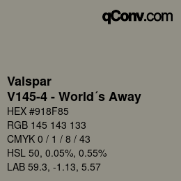 カラーコード: Valspar - V145-4 - World´s Away | qconv.com
