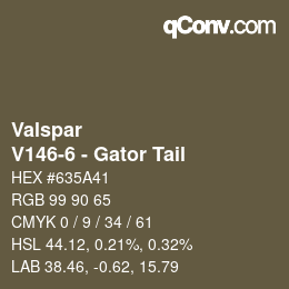 Color code: Valspar - V146-6 - Gator Tail | qconv.com