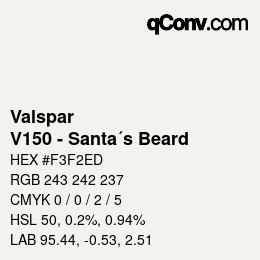 Color code: Valspar - V150 - Santa´s Beard | qconv.com
